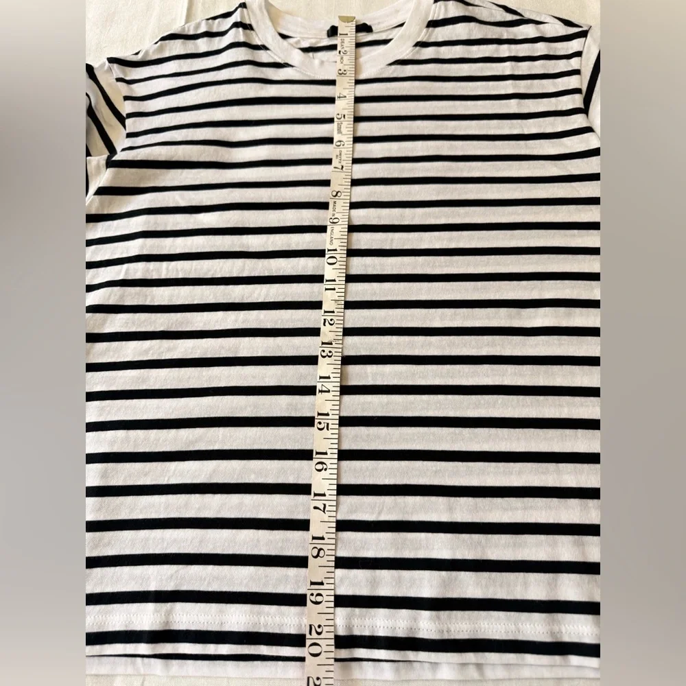 ATM Anthony Thomas Melillo Black and White Striped Tee classic‎ jersey S - Picture 12 of 13